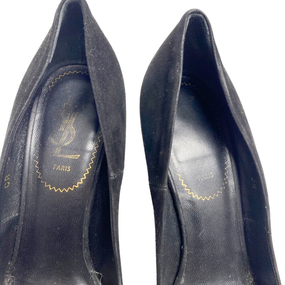 YSL Yves Saint Laurent Womens Size 8 Mae Gold Cap Square Toe Pumps - Picture 5 of 9